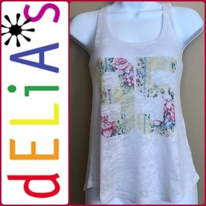 🤩EUC🤩dELiA*s Juniors Printed Sheer Tank Top XS